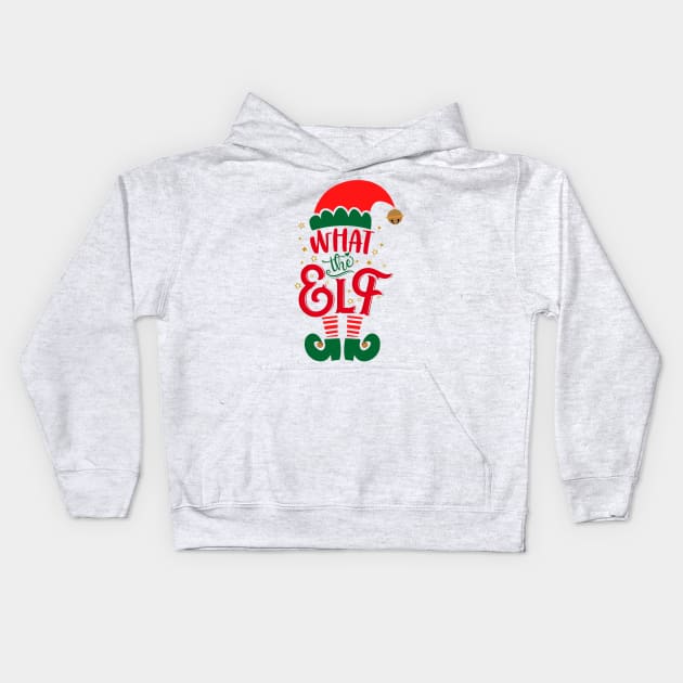 What The Elf Christmas Shirt Matching Family Group Festive Holiday Kids Hoodie by PsychoDynamics